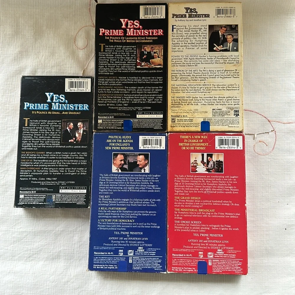 5 VHS movies Yes, Prime Minister, collectible